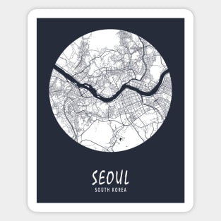 Seoul, South Korea City Map - Full Moon Magnet